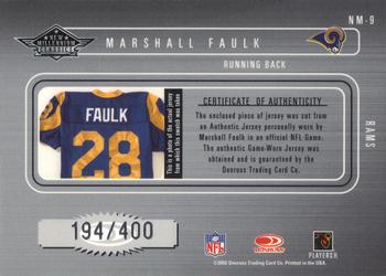 2002 Donruss Classics - New Millennium Classics #NM-9 Marshall Faulk Back