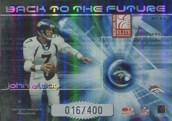2002 Donruss Elite - Back to the Future #BF-24 John Elway / Brian Griese Back