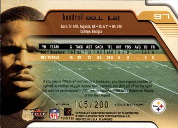 2002 Flair - Collection #97 Kendrell Bell Back