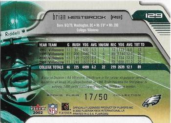 2002 Flair - Collection #129 Brian Westbrook Back