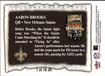 2002 Flair - Jersey Heights #7 JH Aaron Brooks Back