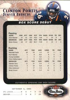 2002 Fleer Box Score - Debuts #8 BSD Clinton Portis Front