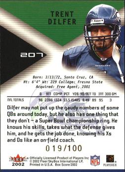 2002 Fleer Box Score - First Edition #207 Trent Dilfer Back
