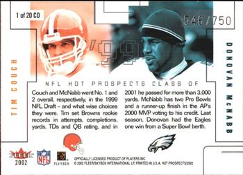 2002 Fleer Hot Prospects - Class Of #1  CO Tim Couch / Donovan McNabb Back