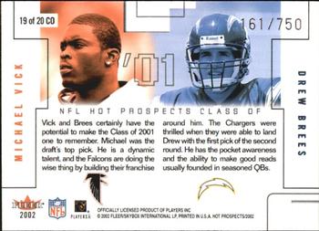 2002 Fleer Hot Prospects - Class Of #19  CO Michael Vick / Drew Brees Back