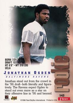 1996 Fleer Metal #142 Jonathan Ogden Back