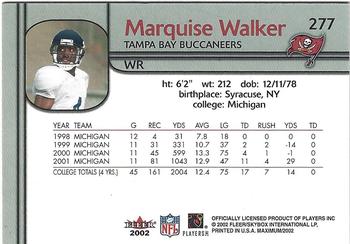 2002 Fleer Maximum - To the Max #277 Marquise Walker Back