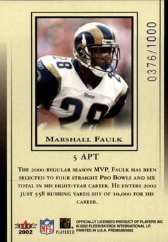 2002 Fleer Premium - All-Pro Team #5 APT Marshall Faulk Back