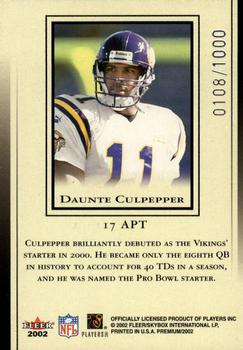 2002 Fleer Premium - All-Pro Team #17 APT Daunte Culpepper Back