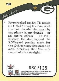 2002 Fleer - Minis #238 Brett Favre Back