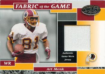 2002 Leaf Certified - Fabric of the Game #FG 2 Art Monk Front