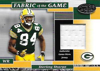 2002 Leaf Certified - Fabric of the Game #FG 27 Sterling Sharpe Front