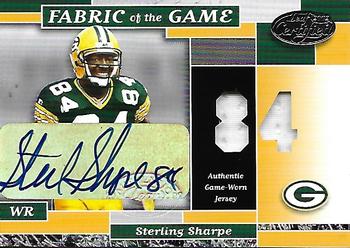 2002 Leaf Certified - Fabric of the Game Autographs #FG 27 Sterling Sharpe Front