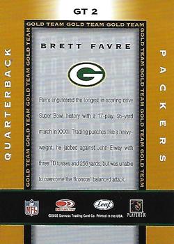 2002 Leaf Certified - Gold Team #GT 2 Brett Favre Back