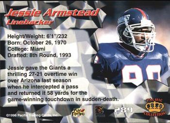 1996 Pacific #289 Jessie Armstead Back