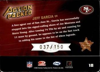 2002 Leaf Rookies & Stars - Action Packed Gold #18 Jeff Garcia Back