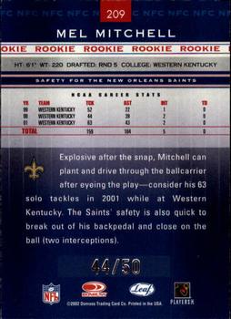 2002 Leaf Rookies & Stars - Longevity #209 Mel Mitchell Back