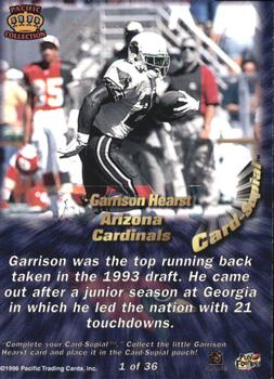 1996 Pacific - Card-Supials #1 Garrison Hearst Back