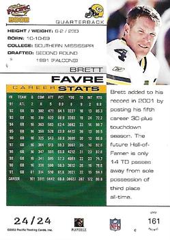 2002 Pacific - Extreme LTD #161 Brett Favre Back