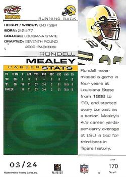 2002 Pacific - Extreme LTD #170 Rondell Mealey Back