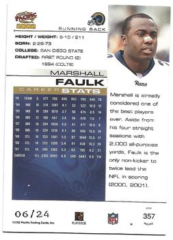 2002 Pacific - Extreme LTD #357 Marshall Faulk Back