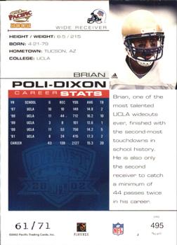 2002 Pacific - LTD #495 Brian Poli-Dixon Back