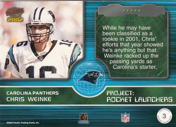 2002 Pacific - Rocket Launchers #3 Chris Weinke Back