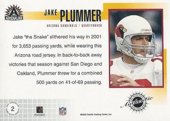 2002 Pacific Adrenaline - Game-Worn Jerseys #2 Jake Plummer Back
