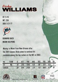 2002 Pacific Adrenaline - Red #153 Ricky Williams Back