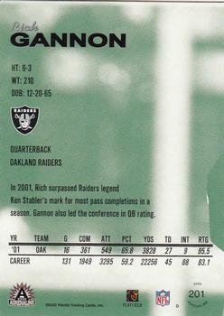 2002 Pacific Adrenaline - Red #201 Rich Gannon Back