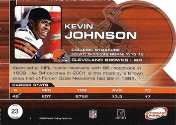 2002 Pacific Atomic - Red #23 Kevin Johnson Back