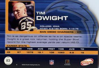 2002 Pacific Atomic - Red #83 Tim Dwight Back
