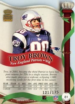 2002 Pacific Crown Royale - Blue #81 Troy Brown Back