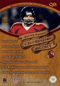 2002 Pacific Crown Royale - Crowning Glory #10 Patrick Ramsey Back