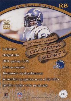 2002 Pacific Crown Royale - Crowning Glory #20 LaDainian Tomlinson Back