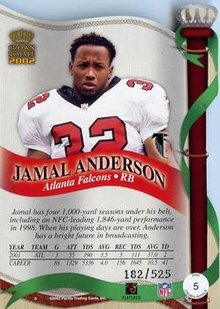2002 Pacific Crown Royale - Red #5 Jamal Anderson Back