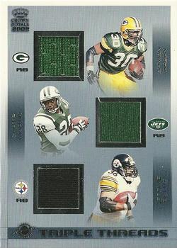 2002 Pacific Crown Royale - Triple Threads Jerseys #26 Ahman Green / Curtis Martin / Jerome Bettis Front