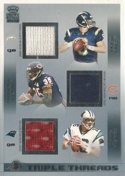 2002 Pacific Crown Royale - Triple Threads Jerseys #40 Drew Brees / Anthony Thomas / Chris Weinke Front
