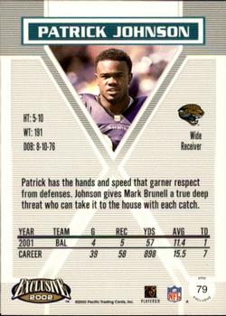 2002 Pacific Exclusive - Gold #79 Pat Johnson Back