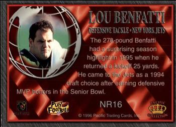 1996 Pacific Crown Royale - NFL Regime #NR16 Lou Benfatti Back
