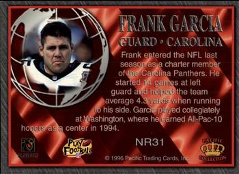 1996 Pacific Crown Royale - NFL Regime #NR31 Frank Garcia Back