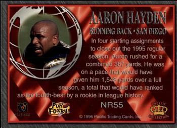 1996 Pacific Crown Royale - NFL Regime #NR55 Aaron Hayden Back