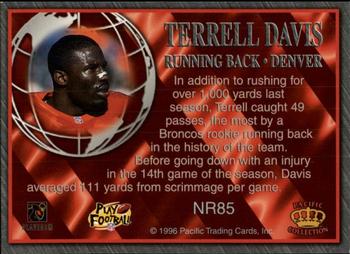 1996 Pacific Crown Royale - NFL Regime #NR85 Terrell Davis Back