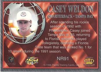 1996 Pacific Crown Royale - NFL Regime #NR91 Casey Weldon Back
