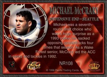 1996 Pacific Crown Royale - NFL Regime #NR108 Michael McCrary Back