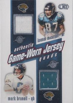 2002 Pacific Heads Up - Game Worn Jersey Quads #16 Mark Brunell / Keenan McCardell / Jimmy Smith / Fred Taylor Front