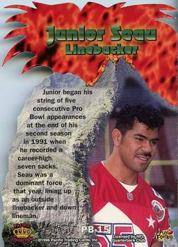 1996 Pacific Crown Royale - Pro Bowl Die Cut #PB-15 Junior Seau Back