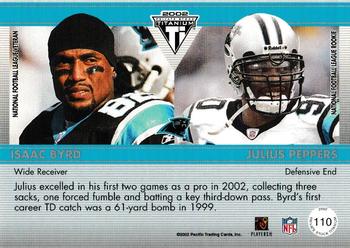 2002 Pacific Private Stock Titanium - Retail #110 Isaac Byrd / Julius Peppers Back