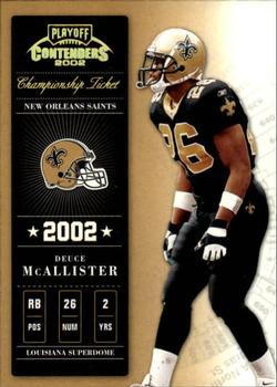 2002 Playoff Contenders - Championship Ticket #82 Deuce McAllister Front