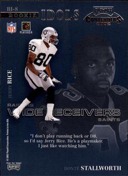 2002 Playoff Contenders - Rookie Idols #RI-8 Donte Stallworth / Jerry Rice Back